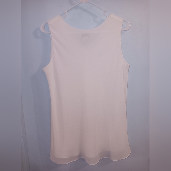 Simply Silk White Sleeveless Top Fully Lined Tank XL - Picture 2 of 5